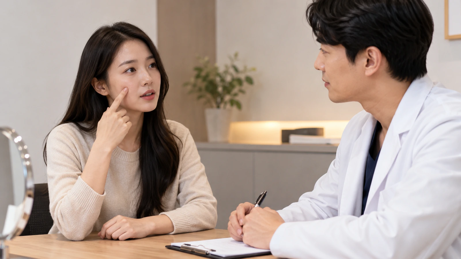 진주 포텐자, 좁고 깊은 흉터와 넓게 패인 흉터를 같은 방식으로 볼까요?